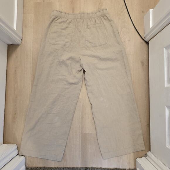 Old Navy Tan High Rise Wide Leg Gauzy Pull On Wide Leg Pants Size Large Tall - Picture 9 of 10